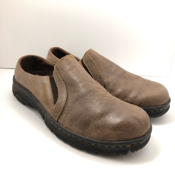 mens backless leather slip on shoes
